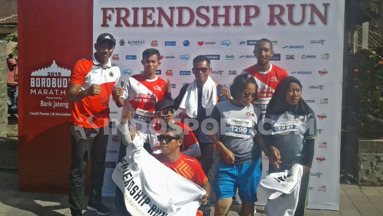 Atlet paralimpik Indonesia untuk ASEAN Para Games 2020 mengikuti Friendship Run Borobudur Marathon 2019 Copyright: © Ervan Yudhi Triatmoko/INDOSPORT