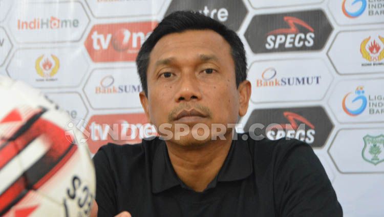 Pelatih klub Liga 2 2019, Persita Tangerang, Widodo Cahyono Putro. Copyright: © Aldi Aulia Anwar/INDOSPORT