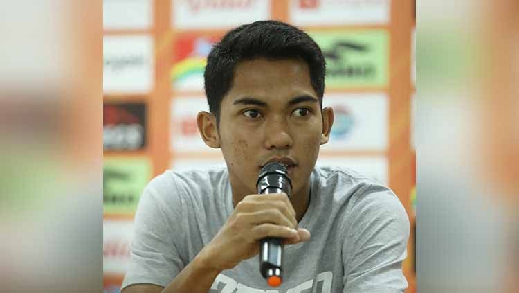 Ilham Syah dalam jumpa pers jelang Laga Liga 1 kontra PSS Sleman, Selasa (19/11/19). Copyright: © borneofc.id