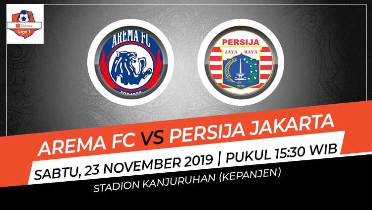 Prediksi pertandingan antara Arema FC vs Persija Jakarta tampaknya menjadi upaya Singo Edan bangkit di Liga 1 2019, Sabtu (23/11/19) mendatang. Copyright: © Grafis: Indosport.com