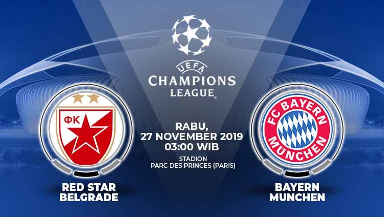 Prediksi pertandingan Liga Champions 2019-2020 antara Red Star Belgrade vs Bayern Munchen bakal berjalan begitu menarik untuk disaksikan, Rabu (27/11/19). Copyright: © Grafis: Indosport.com