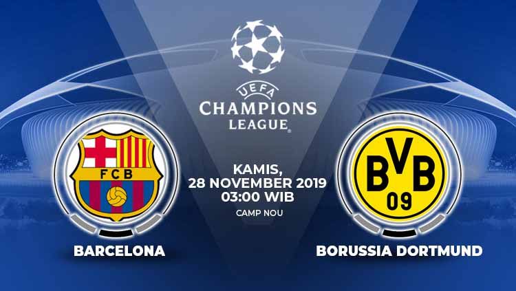 Berikut prediksi pertandingan Barcelona vs Borussia Dortmund dalam laga kelima Grup F Liga Champions 2019-2020. Copyright: © INDOSPORT