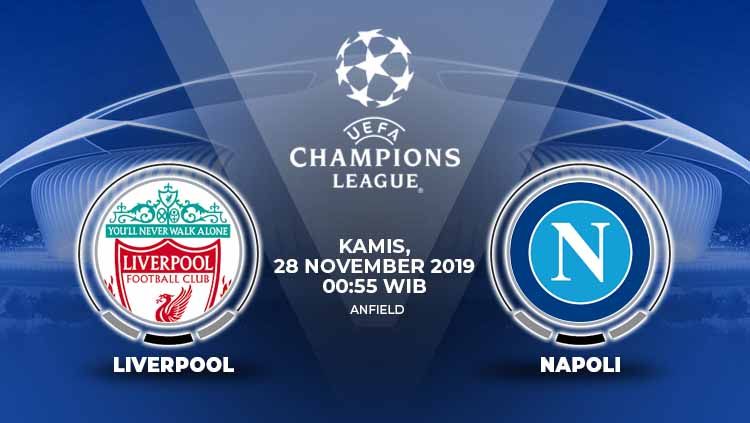 Berikut prediksi pertandingan antara Liverpool vs Napoli dalam lanjutan Liga Champions matchday ke-5, Kamis (28/11/19) dini hari WIB di Anfield. Copyright: &copy; INDOSPORT