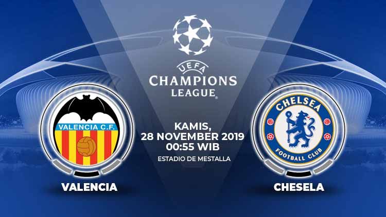 Berikut prediksi pertandingan matchday kelima Liga Champions 2019-2020 antara Valencia vs Chelsea di Stadion Mestalla, Kamis (28/11/19) dini hari WIB. Copyright: © INDOSPORT