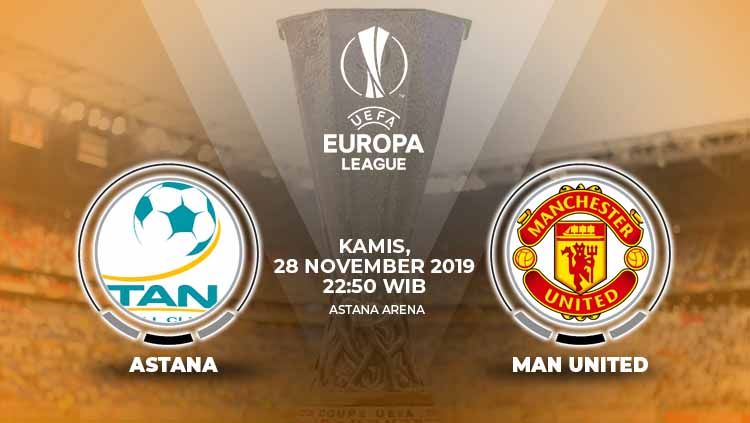 Laga kelima grup L Liga Europa antara Astana melawan Manchester United, Kamis (28/11/19), pukul 22.50 WIB, bisa disaksikan di situs live streaming Vidio.com. Copyright: © INDOSPORT