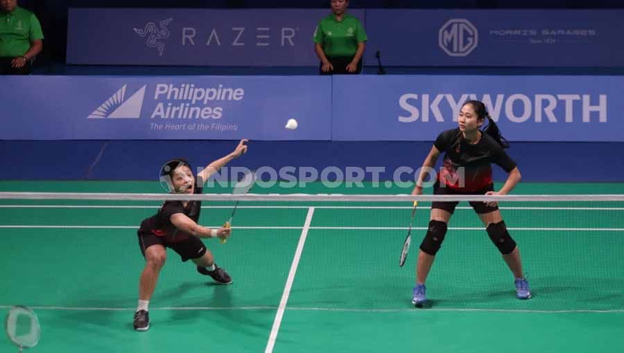 Ni Ketut/Apriyani berhasil mengalahkan wakil dari Thailand Prajongjai/Supajirakul pada Final di Muntinlipa Sport Complex, Manila, Selasa (03/12/19). Copyright: © Ronald Seger Prabowo/INDOSPORT