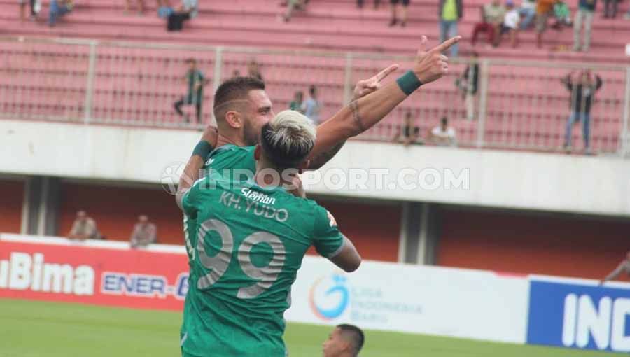 PSS Sleman memastikan bertahan di kompetisi Liga 1 tahun depan usai mengalahkan Badak Lampung FC 5-1 di Stadion Maguwoharjo, Sleman, Selasa (03/12/2019). Copyright: © Alvin Syaptia Pratama/INDOSPORT