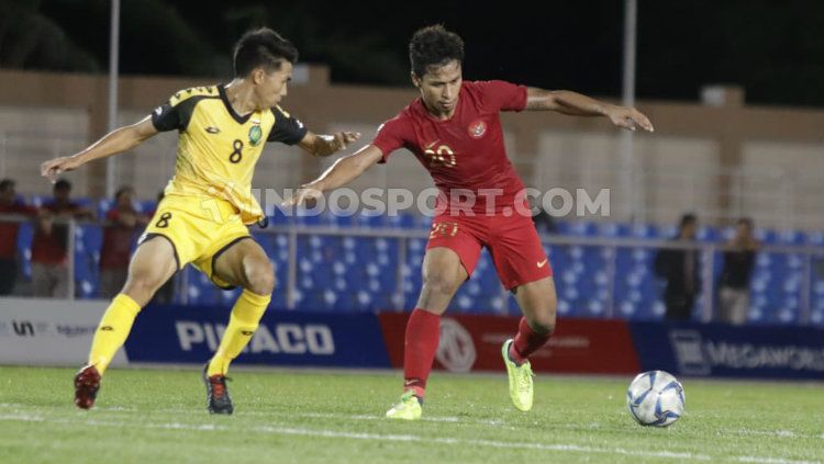 Pemain Timnas U-23, Osvaldo Haay mencetak tiga gol dalam laga SEA Games 2019 melawan Timnas Brunei Darussalam. Copyright: © Ronald Seger Prabowo/INDOSPORT