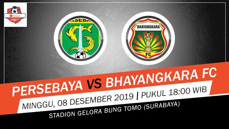 Prediksi pertandingan antara Persebaya Surabaya vs Bhayangkara FC pada pekan ke-31 Liga 1 2019. Copyright: © Grafis: Indosport