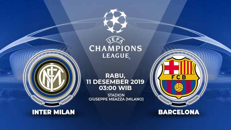 Inter Milan akan menjamu Barcelona pada laga lanjutan Liga Champions Grup F yang akan digelar pada Rabu (11/12/2019) di Giuseppe Meazza. Copyright: © Grafis: Indosport.com
