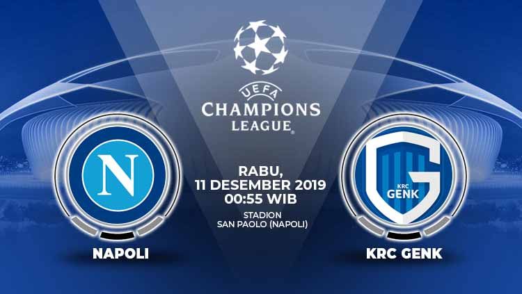 Prediksi pertandingan Liga Champions antara Napoli vs Genk, Rabu (11/12/19) dini hari WIB. Copyright: © Grafis: Indosport.com