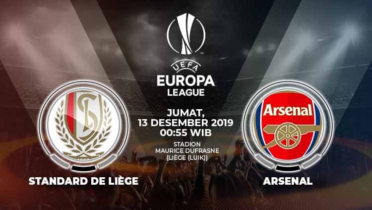 Berikut link live streaming pertandingan antara Standard Liege vs Arsenal dalam matchday keenam Liga Europa, Jumat (13/12/19) pukul 00.55 dini hari hari WIB. Copyright: © Grafis: Indosport.com