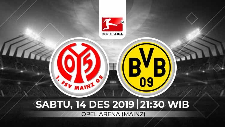 Pekan ke-15 kompetisi sepak bola Bundesliga Jerman 2019-2020 akan menyajikan partai seru antara Mainz vs Borussia Dortmund, Sabtu (14/12/19). Copyright: © Grafis: Indosport.com