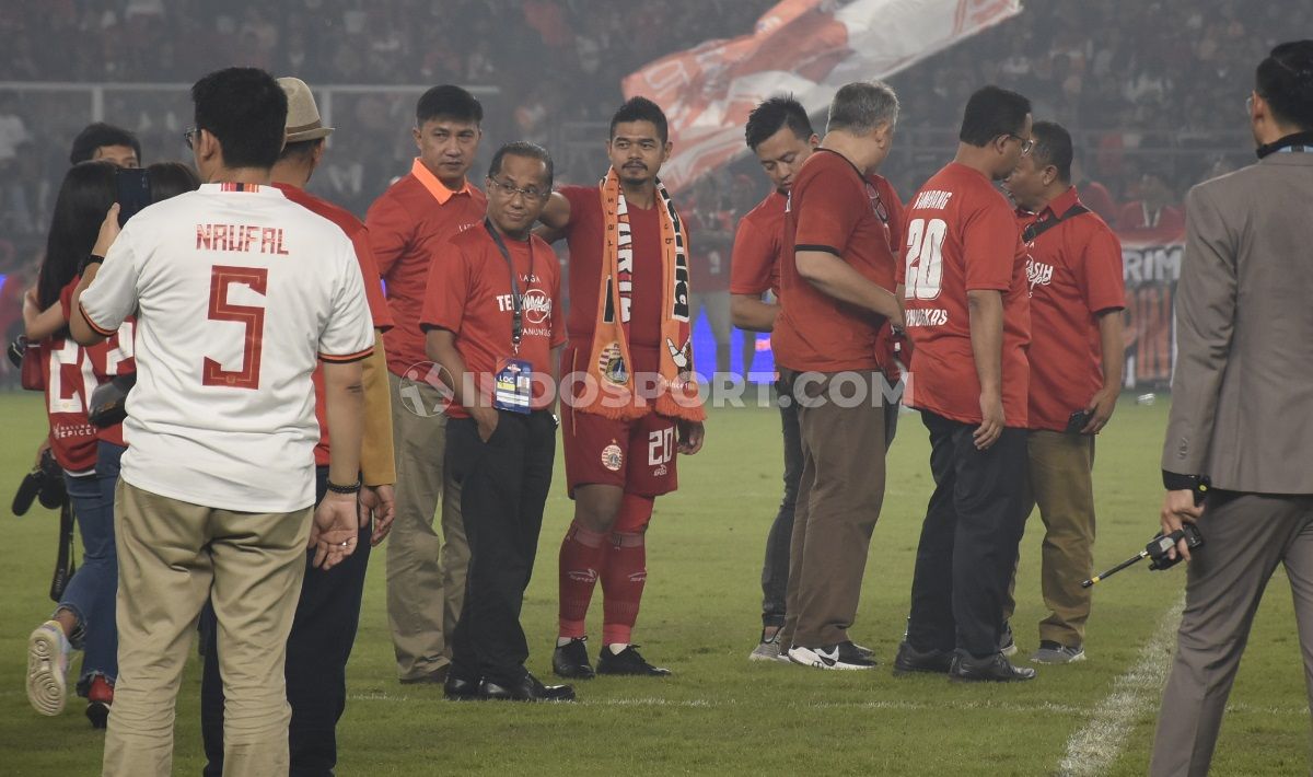 Pemain klub Liga 1 Persija Jakarta, Ismed Sofyan menjadi salah satu orang yang merasa kehilangan terkait keputusan pensiunnya Bambang Pamungkas. Copyright: © Herry Ibrahim/INDOSPORT