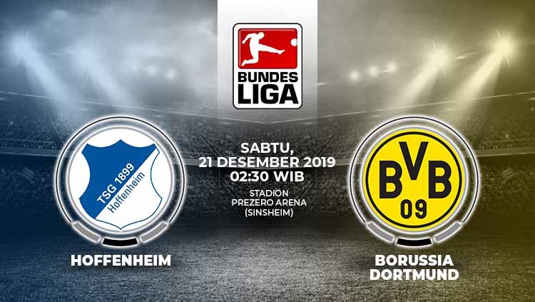 Borussia Dortmund diprediksi bisa mengalahkan Hoffenheim pada pekan penutup paruh pertama Bundesliga Jerman, Sabtu (21/12/19). Copyright: &copy; Grafis:Ynt/Indosport.com