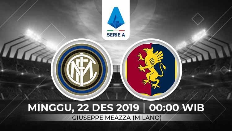 Berikut prediksi pertandingan antara Inter Milan vs Genoa dalam lanjutan Serie A Liga Italia 2019-2020 di Giuseppe Meazza, Minggu (22/12/19). Copyright: © Grafis: Ynt/Indosport.com