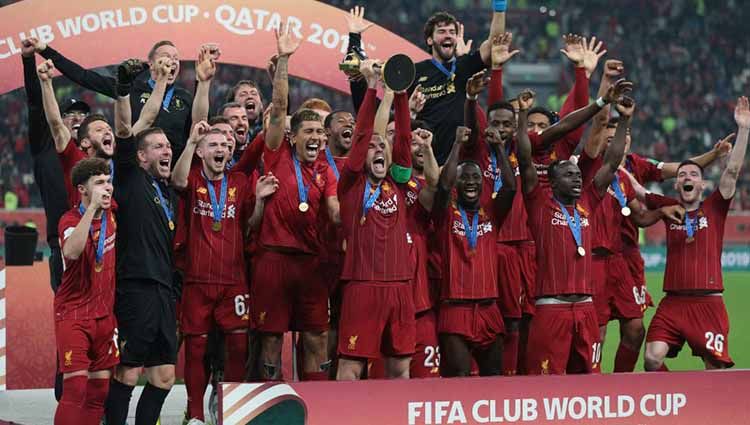 Klub Liga Inggris Liverpool sukses menjuarai Piala Dunia Antarklub usai mengalahkan Flamengo 1-0 di babak final, Minggu (22/12/19) dini hari WIB. Copyright: © Mohammed Dabbous/Anadolu Agency via Getty Images)