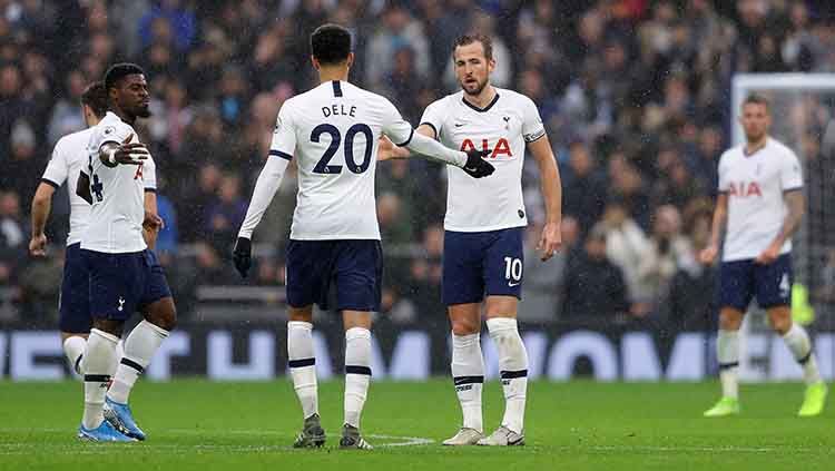 Tottenham Hotspur berhasil meraih kemenangan tipis atas Brighton & Hove Albion di pekan ke-19 Liga Inggris dalam hasil pertandingan 2-1. Copyright: © Richard Heathcote/Getty Images