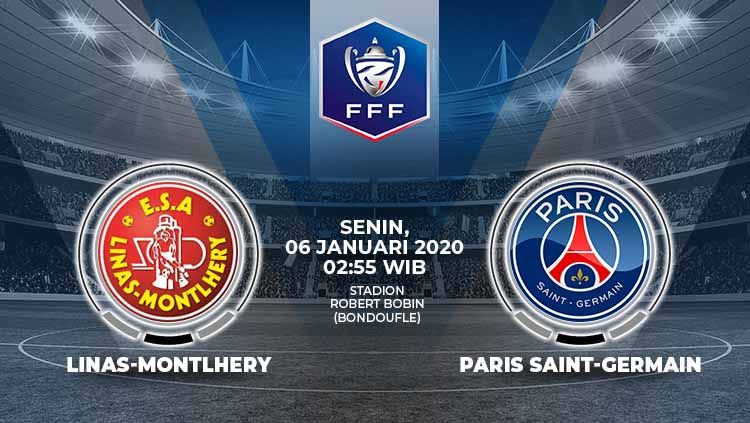 PSG akan melawat ke kandang ESA Linas Montlhery di Stadion Robert Bobin dalam laga lanjutan babak 32 besar Piala Prancis atau Coupe de France. Copyright: © Grafis:Ynt/Indosport.com