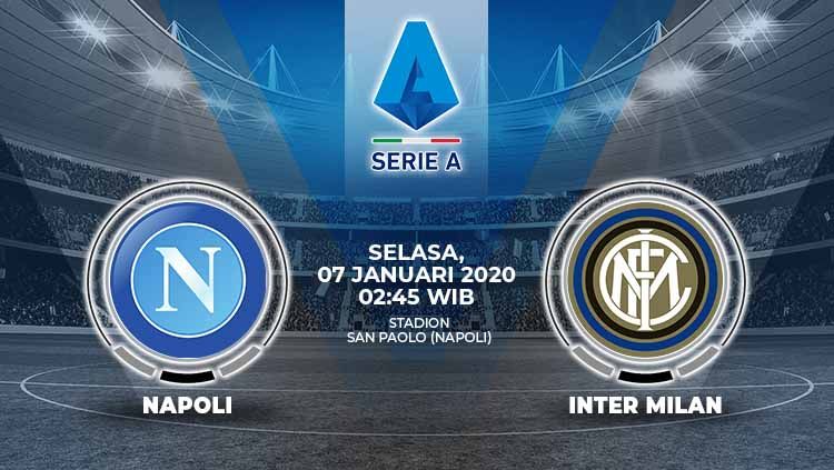 Inter Milan akan mendapatkan hadangan dari tim besar Napoli pada pertandingan pekan ke-18 Liga Italia Serie A 2019/20, yang sayangnya penuh ketimpangan. Berikut prediksi pertandingan big match tersebut. Copyright: © Grafis:Ynt/Indosport.com