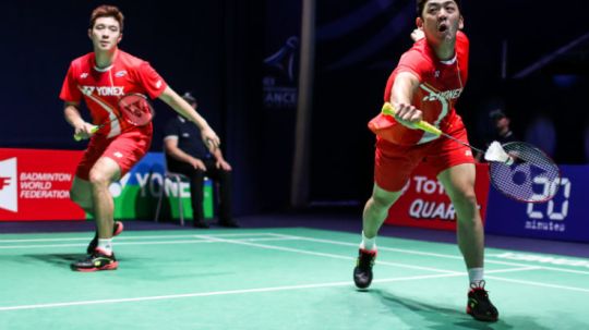 Lee Yong-dae/Kim Gi-jung saat juara Malaysia Masters 2020  Copyright: © Shi Tang/Getty Images