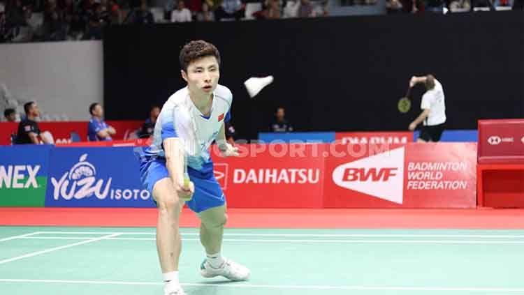 Pebulutangkis tunggal putra China, Shi Yuqi lolos ke semifinal Korea Open 2023. Copyright: © Theresia Simanjuntak/INDOSPORT