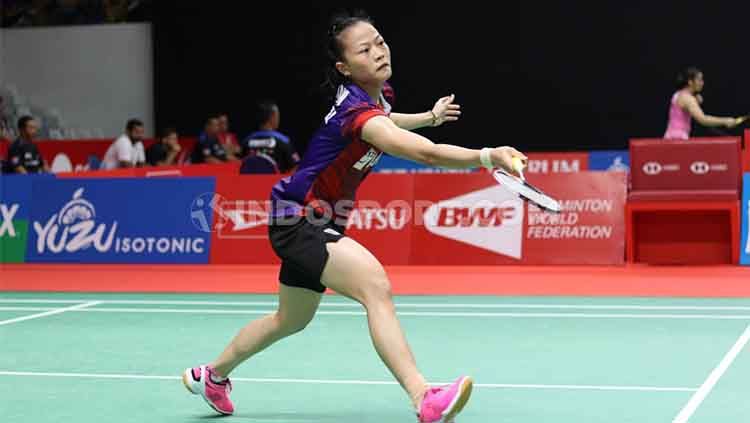 Tunggal putri Fitriani dikalahkan Komang Ayu Cahya Dewi di laga perdana Mola Tv PBSI Home Tournament, Rabu (22/07/20). Copyright: © Theresia Simanjuntak/INDOSPORT