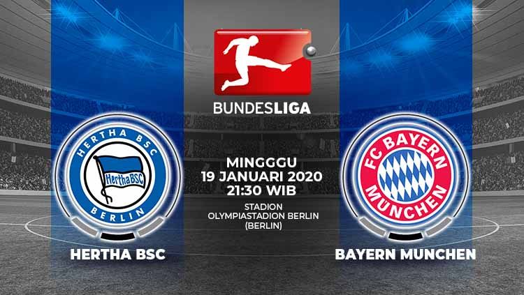 Berikut prediksi pertandingan antara Hertha Berlin vs Bayern Munchen dalam lanjutan Bundesliga Jerman 2019-2020 pekan ke-18. Copyright: © Grafis:Ynt/Indosport.com