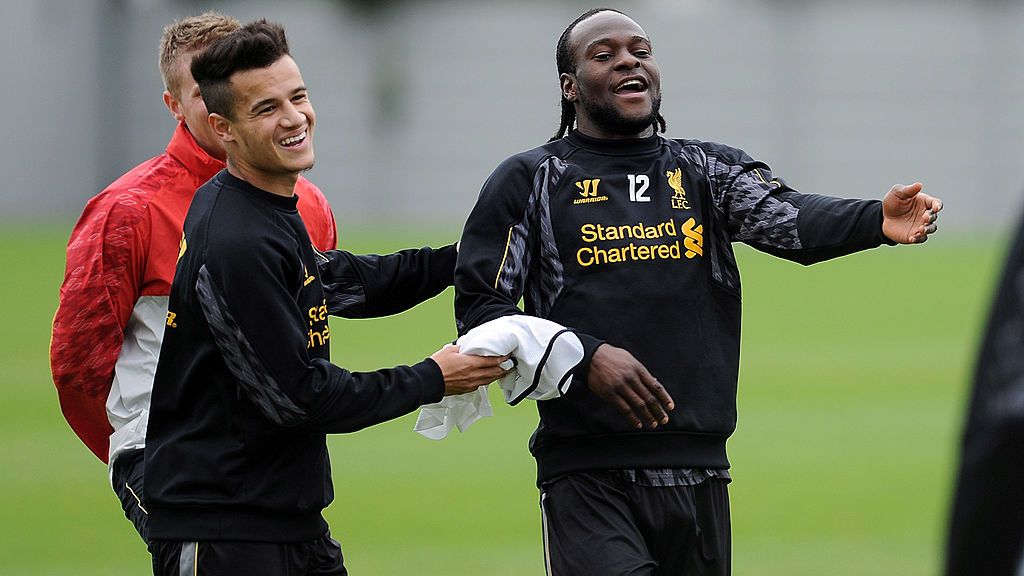 Victor Moses dan Philippe Coutinho ketika masih membela Liverpool. Copyright: © John Powell/Liverpool FC via Getty Images