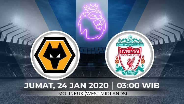 Wolves akan menjamu Liverpool dalam laga lanjutan Liga Inggris pekan ke-24 yang berlangsung di Molineux Stadium pada hari Jumat pukul 03.00 WIB (24/1/2020). Copyright: © Grafis:Ynt/Indosport.com