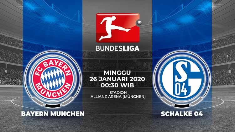 Berikut prediksi pertandingan Bundesliga Jerman pekan ke-19 antara Bayern Munchen vs Schalke 04, Minggu (26/01/20). Copyright: © Grafis:Ynt/Indosport.com
