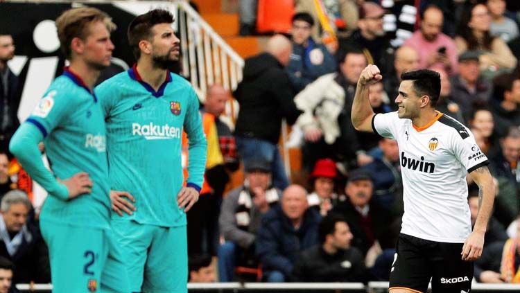 3 fakta di luar nalar tersaji di saat Barcelona pulang dengan tangan hampa dari Stadion Mestalla kala ditumbangkan oleh Valencia dalam duel LaLiga Spanyol. Copyright: © Twitter/@NahuelBeau