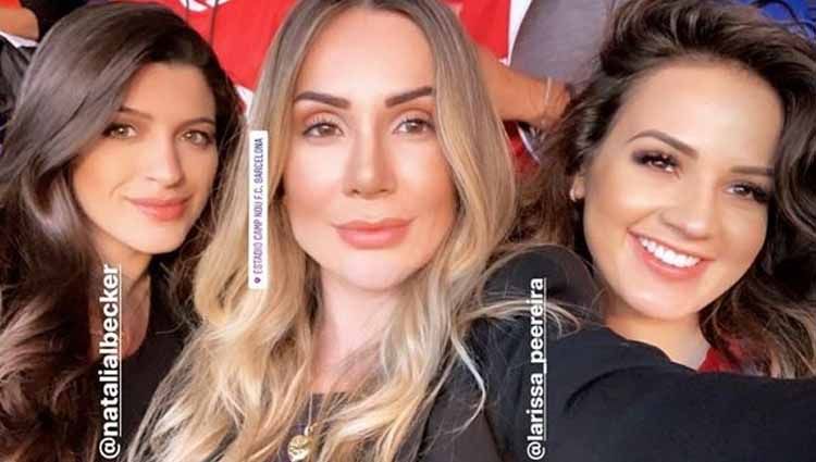 WAGs Inggris, Natalia Becker, Larissa Firmino dan Rebeca Tavares. Copyright: © liverpoolecho.co.uk