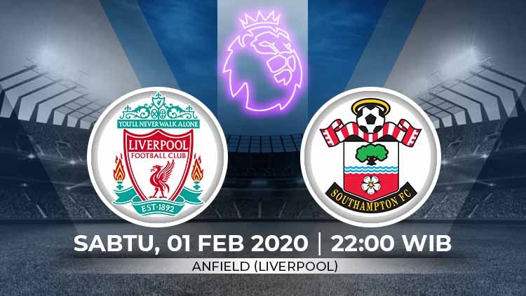 Liverpool akan menjamu Southampton di pekan ke-25 Liga Inggris 2019/20. Pertadingan ini dapat disaksikan secara streaming, Sabtu (01/02/20) pukul 22:00 WIB. Copyright: © Grafis:Ynt/Indosport.com