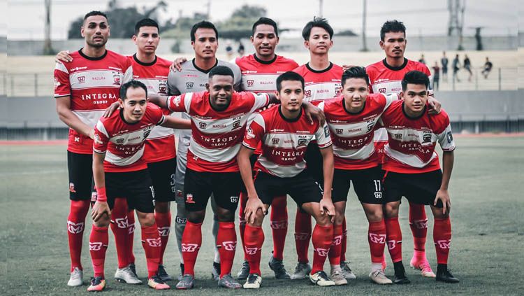 Pelatih Madura United, Rahmad Darmawan, pun menjanjikan penampilan maksimal skuatnya di  dalam babak penentuan melawan Persija untuk melaju ke partai final Piala Gubernur Jatim 2020. Copyright: © Twitter/@MaduraUnitedFC