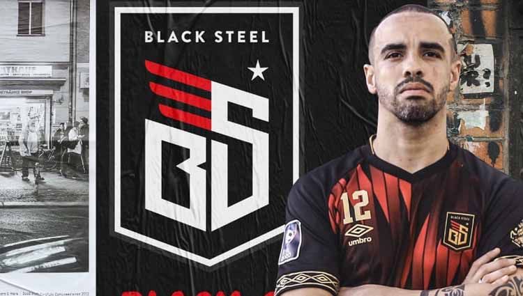 Jersey kandang Black Steel FC (merah) di ajang PFL 2020. Copyright: © Media Officer Blacksteel FC