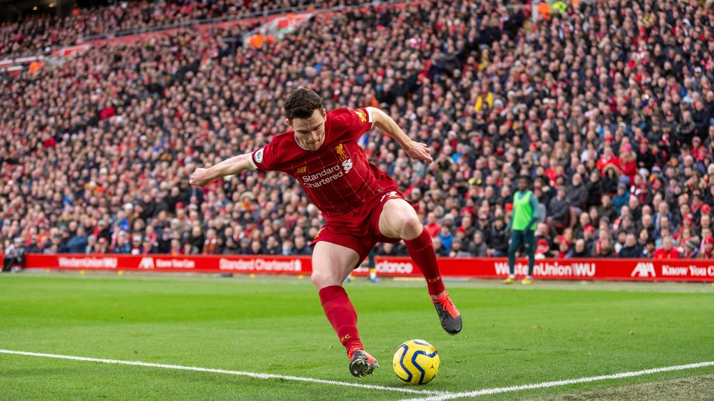 Andrew Robertson dalam laga Liverpool vs Southampton Copyright: © Daniel Chesterton/Offside/Offside via Getty Images