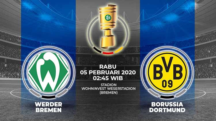 Berikut prediksi pertandingan DFB-Pokal antara Werder Bremen vs Borussia Dortmund, Rabu (05/02/20). Copyright: © Grafis:Ynt/Indosport.com