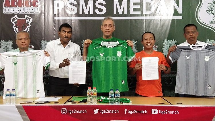 PSMS Medan perkenalan jersey mereka untuk mengarungi Liga 2 2020. Copyright: © Aldi Aulia Anwar/INDOSPORT