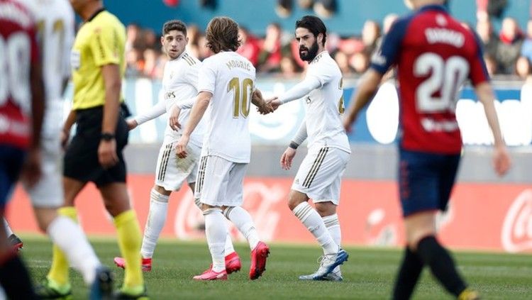 Isco usai mencetak gol di pertandingan pekan ke-23 LaLiga Spanyol Osasuna vs Real Madrid, Minggu (09/02/20). Copyright: © twitter.com/realmadrid