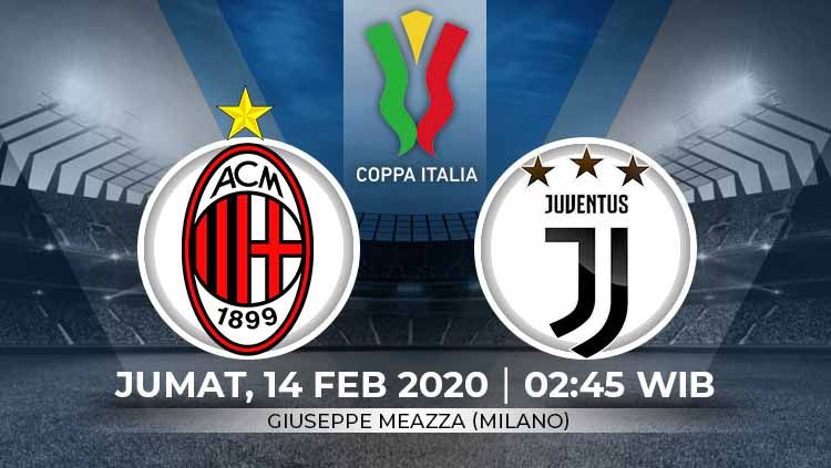 Berikut prediksi pertandingan antara AC Milan vs Juventus pada leg pertama semifinal Coppa Italia 2019-2020, Jumat (14/02/20) WIB Copyright: © Grafis:Ynt/Indosport.com
