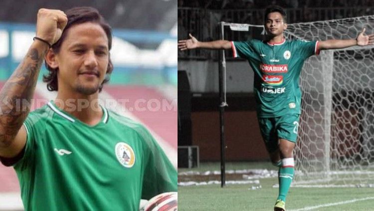 Dua pemain PSS Sleman di Liga 1 2020, Irfan Bachdim dan Irkham Zahrul Mila. Copyright: © INDOSPORT