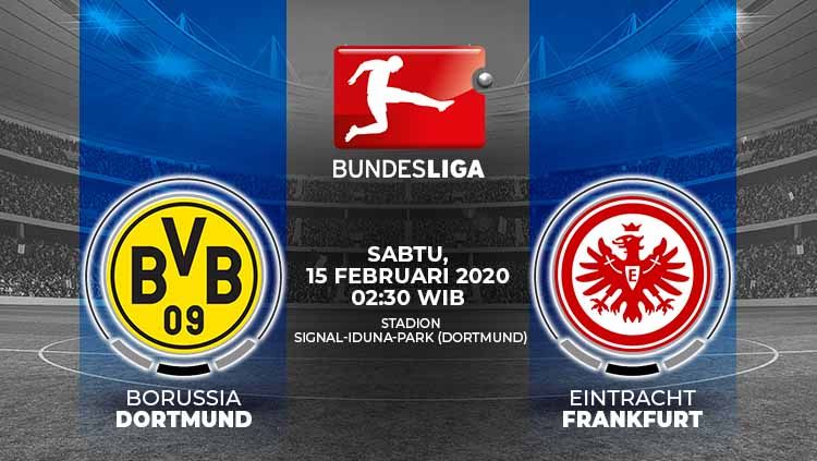 Berikut prediksi pertandingan Bundesliga Jerman antara Borussia Dortmund vs Eintracht Frankfurt, Sabtu (15/02/20) pukul 02.30 WIB. Copyright: © Yuhariyanto/INDOSPORT