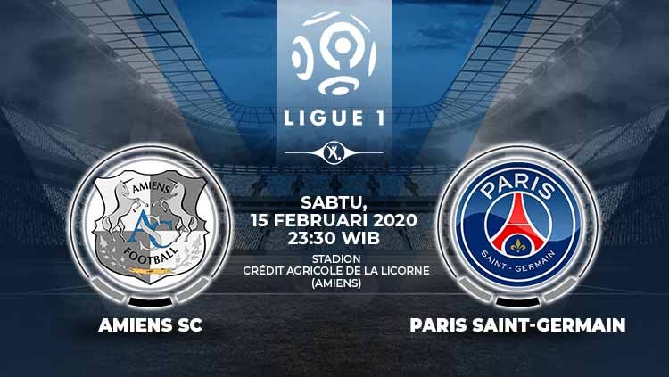 Berikut prediksi pertandingan Ligue 1 Prancis antara Amiens SC vs Paris Saint-Germain (PSG), Sabtu (15/02/20). Copyright: © Grafis:Yanto/Football265.com