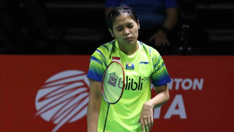 Gregoria Mariska Runtu bertemu dengan lawan yang tangguh dari Chinese Taipei, Tai Tzu Ying dalam babak 16 besar All England 2020. Copyright: © Badminton Indonesia