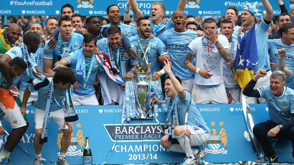 Manchester City saat menjuarai gelar Liga Primer Inggris 2013/2014 Copyright: © Lynne Cameron/PA Images via Getty Images