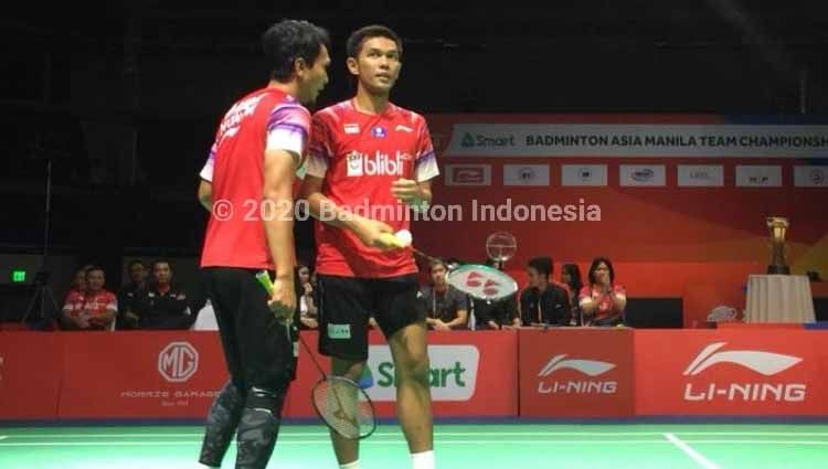 Fajar Alfian/Mohammad Ahsan berhasil menumbangkan wakil Malaysia sekaligus membawa tim Indonesia menjuarai Badminton Asia Team Championships 2020. Copyright: © badmintonindonesia.org