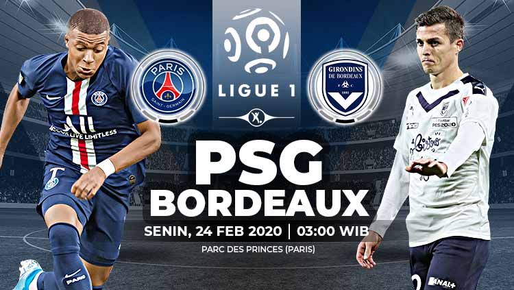 PSG akan menjamu Bordeaux dalam laga lanjutan Ligue 1 Prancis pekan ke-26 yang akan berlangsung pada hari Senin (24/2/2020) pukul 03.00 WIB di Parc des Princes. Copyright: &copy; Grafis:Yanto/Indosport.com