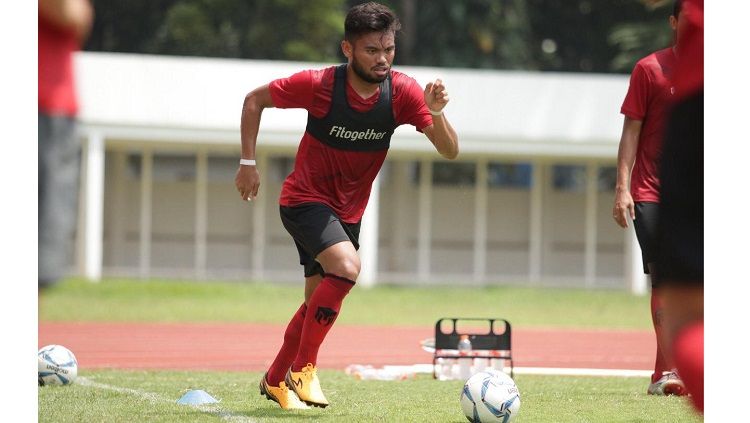 Bintang timnas Indonesia, Saddil Ramdani, menjalani latihan. Copyright: © Specs