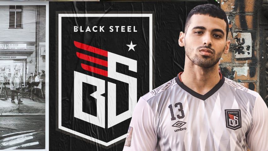 Muhammad Albagir mengenakan jersey tandang Blacksteel FC diajang Pro Futsal League (PFL) 2020 Indonesia. Copyright: © Media Officer Blacksteel FC